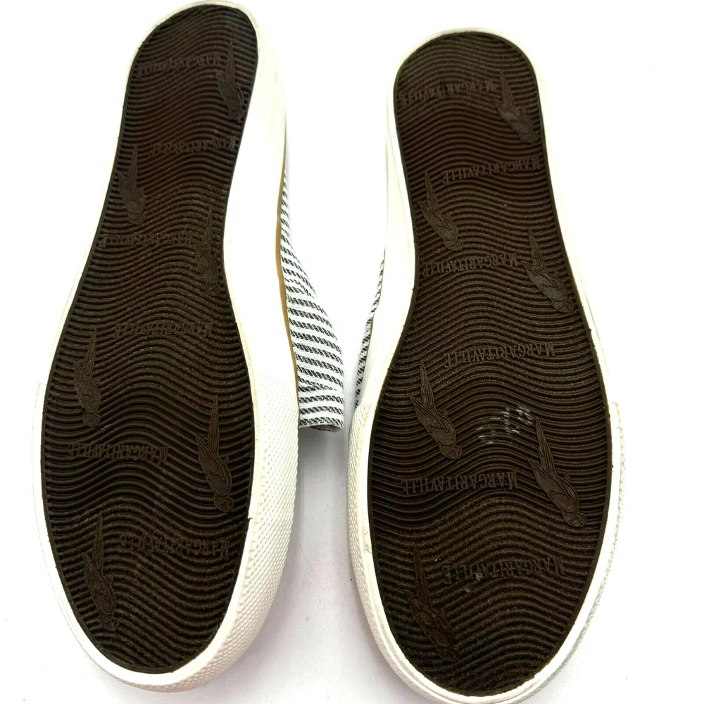 MARGARITAVILLE Women's‎ 7.5 Sailor Slip On Canvas Knot Striped Mule Flats Shoes